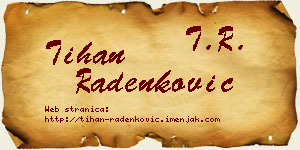 Tihan Radenković vizit kartica